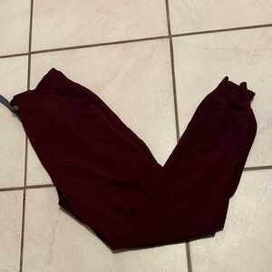 Figs burgundy scrub joggers